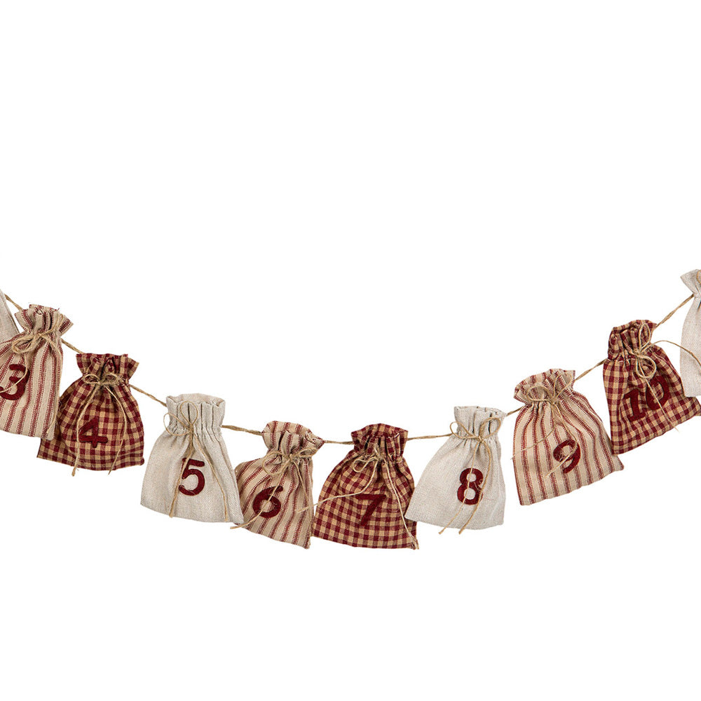 Adventskalender - rød/beige