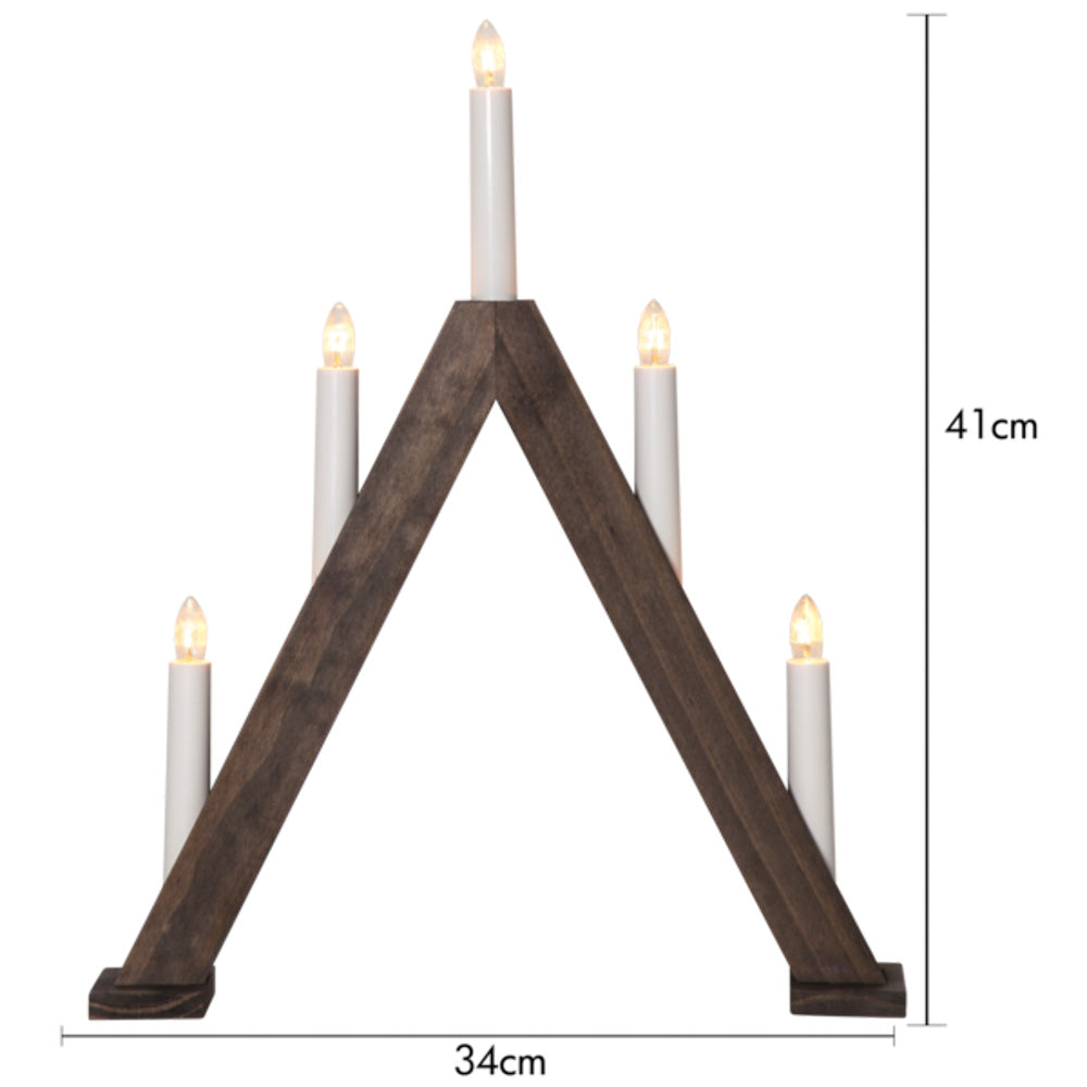 Adventsstake Albo brun - 5 lys