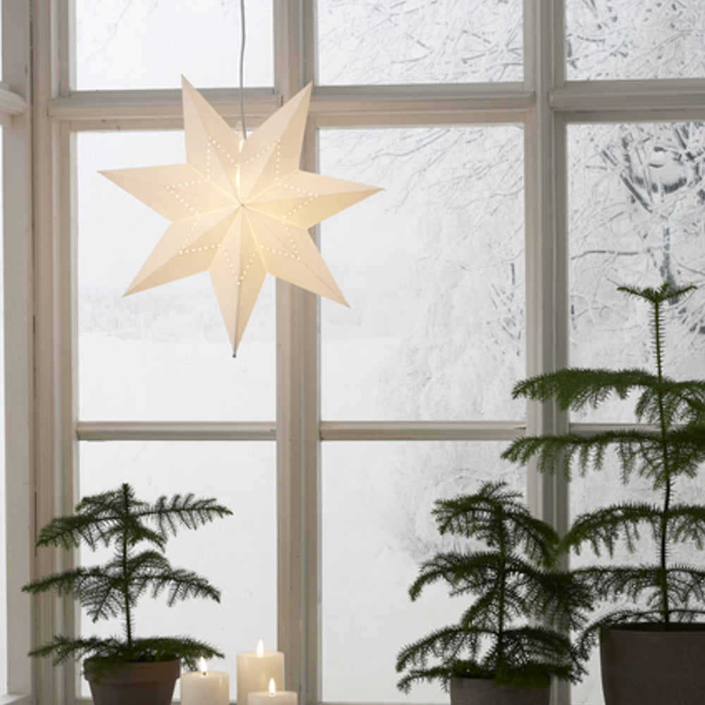 Adventsstjerne hvit - 43 cm