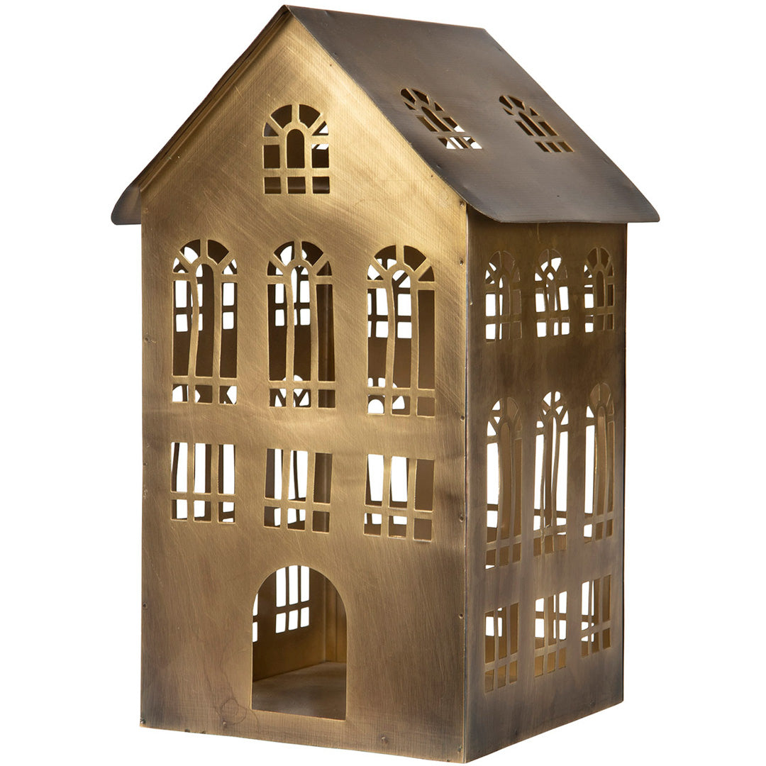 Lyshus antikk messing - stor