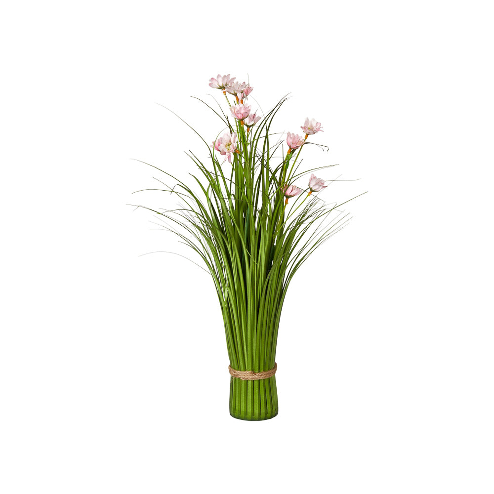 Blomsteroppsats med rosa blomster - 45 cm