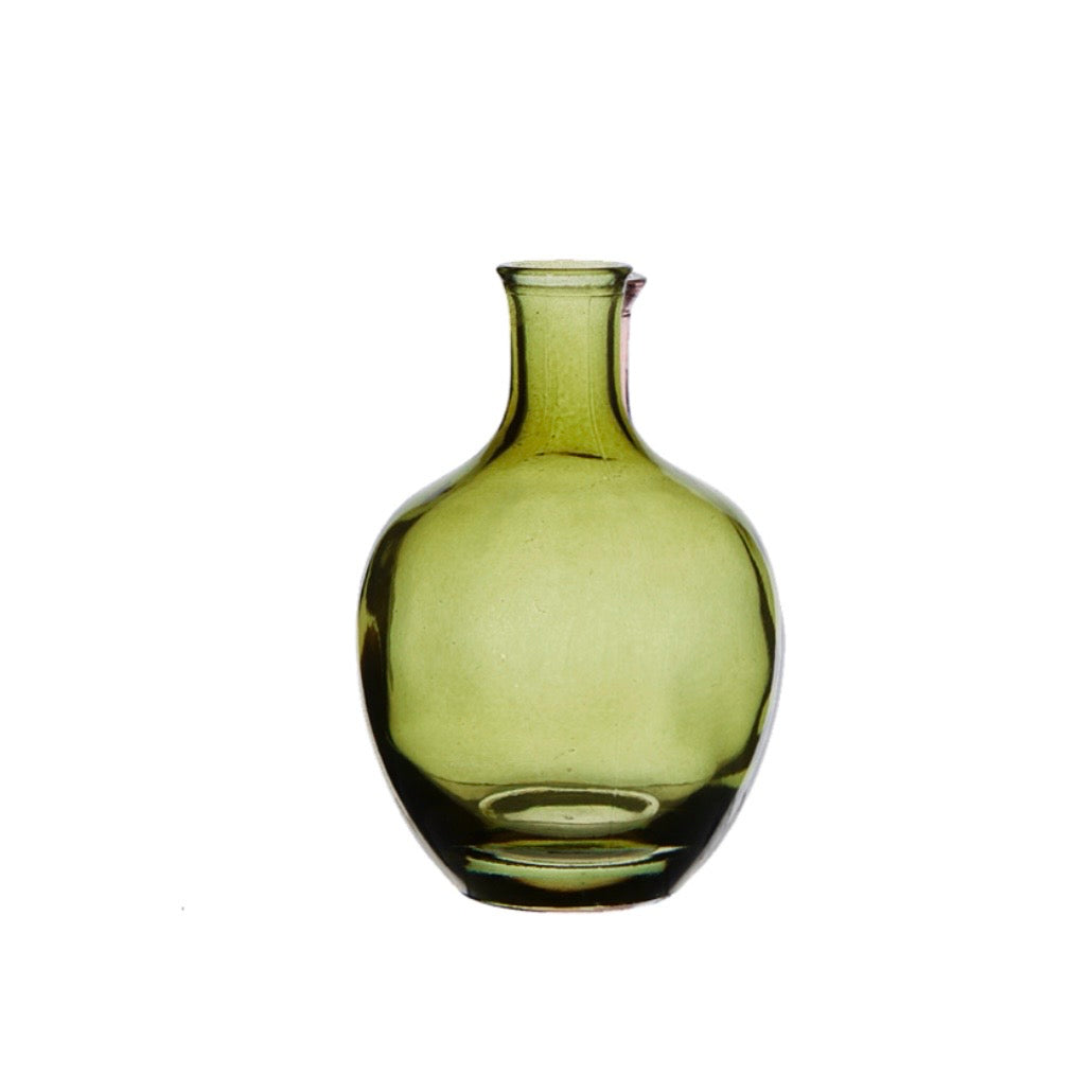 Glassvase med hals - grønn