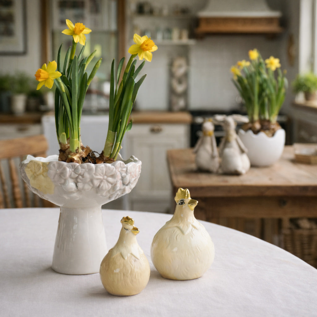 Vase på stett - gul blomst