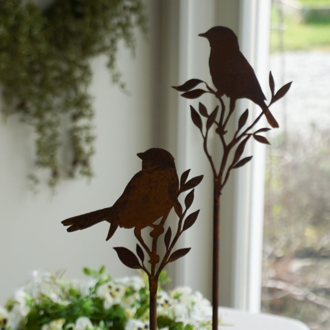 Fugl på pinne med fot - 45 cm