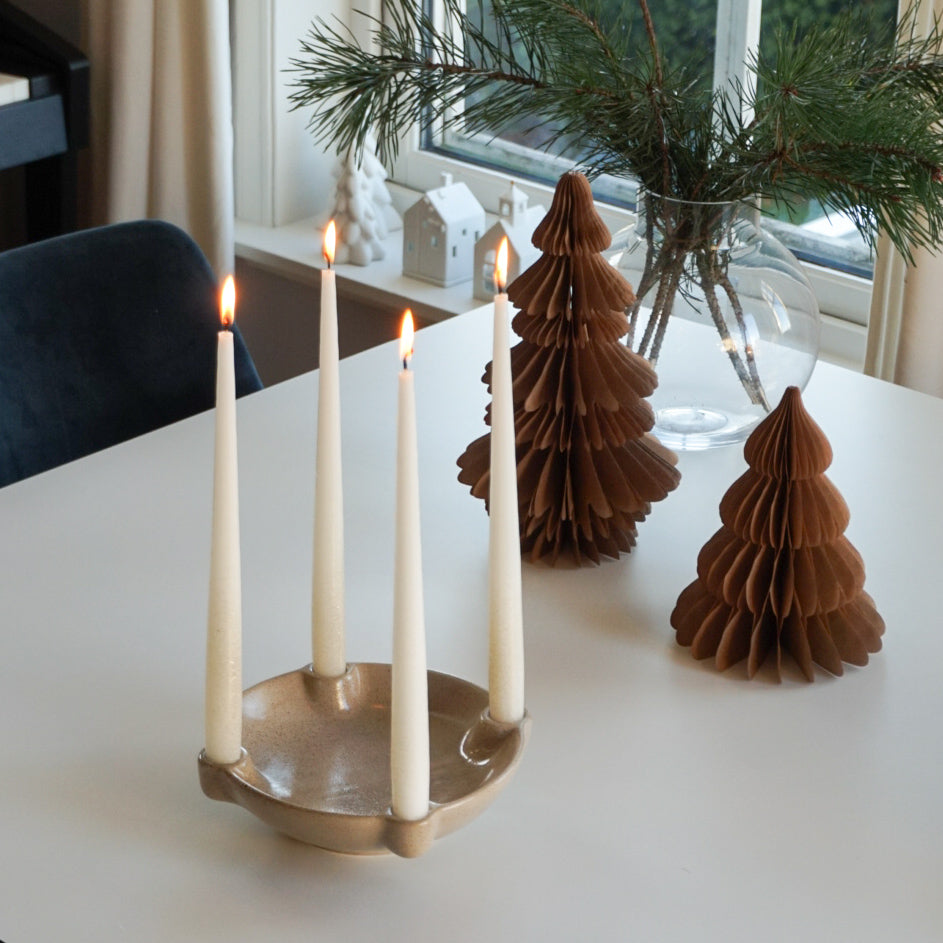 NOELA Adventsstake rund - beige