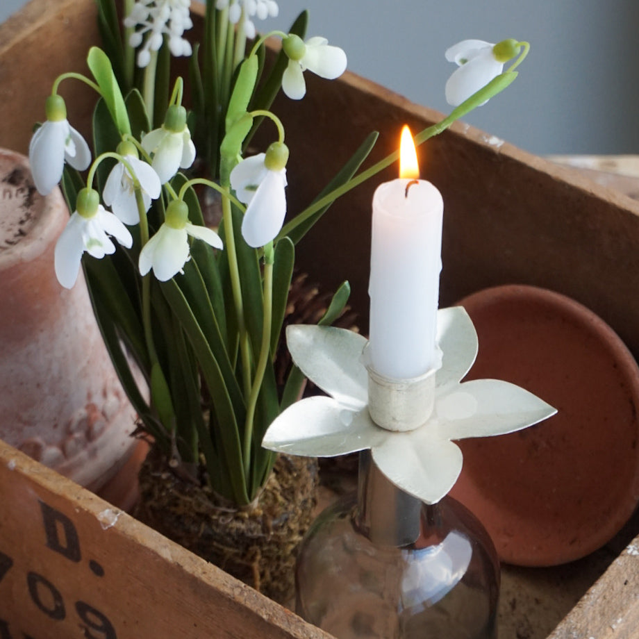 Kronelysholder til flaske - sand