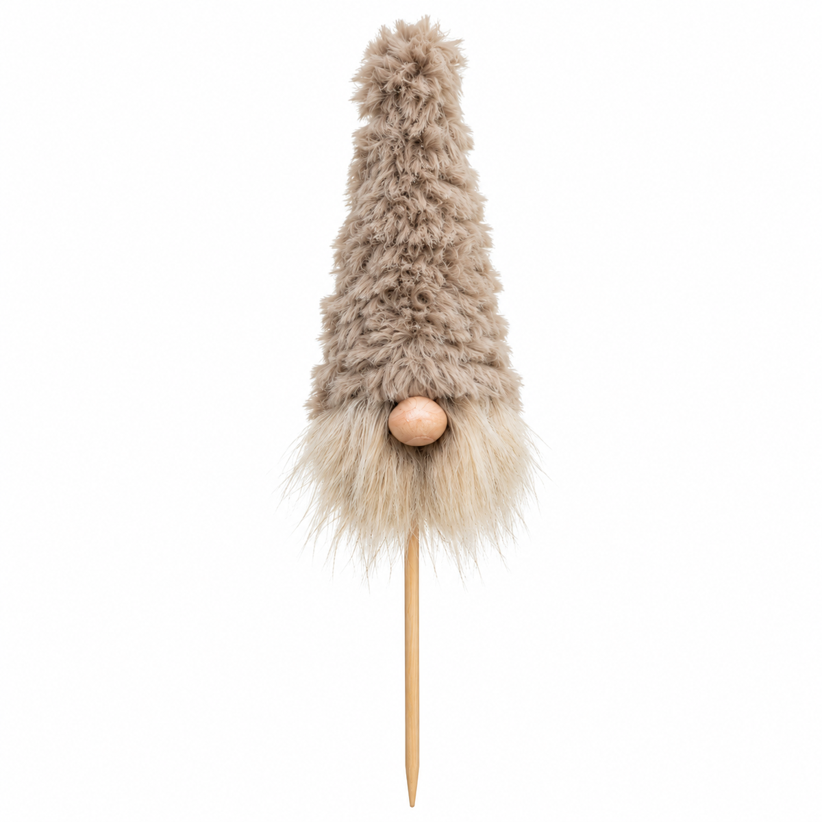 Nisse på pinne - beige lue