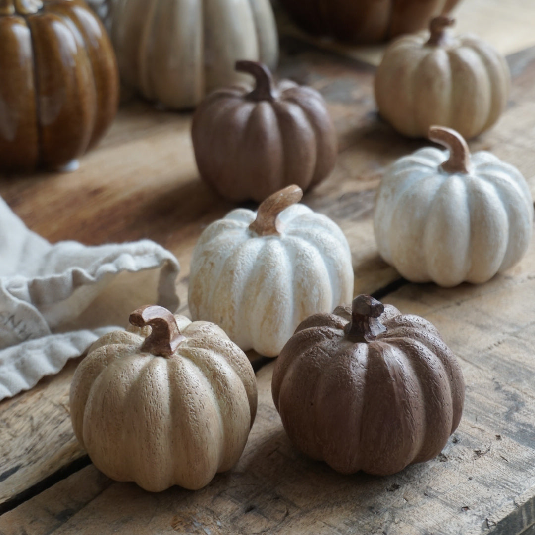 Dekor gresskar - liten beige