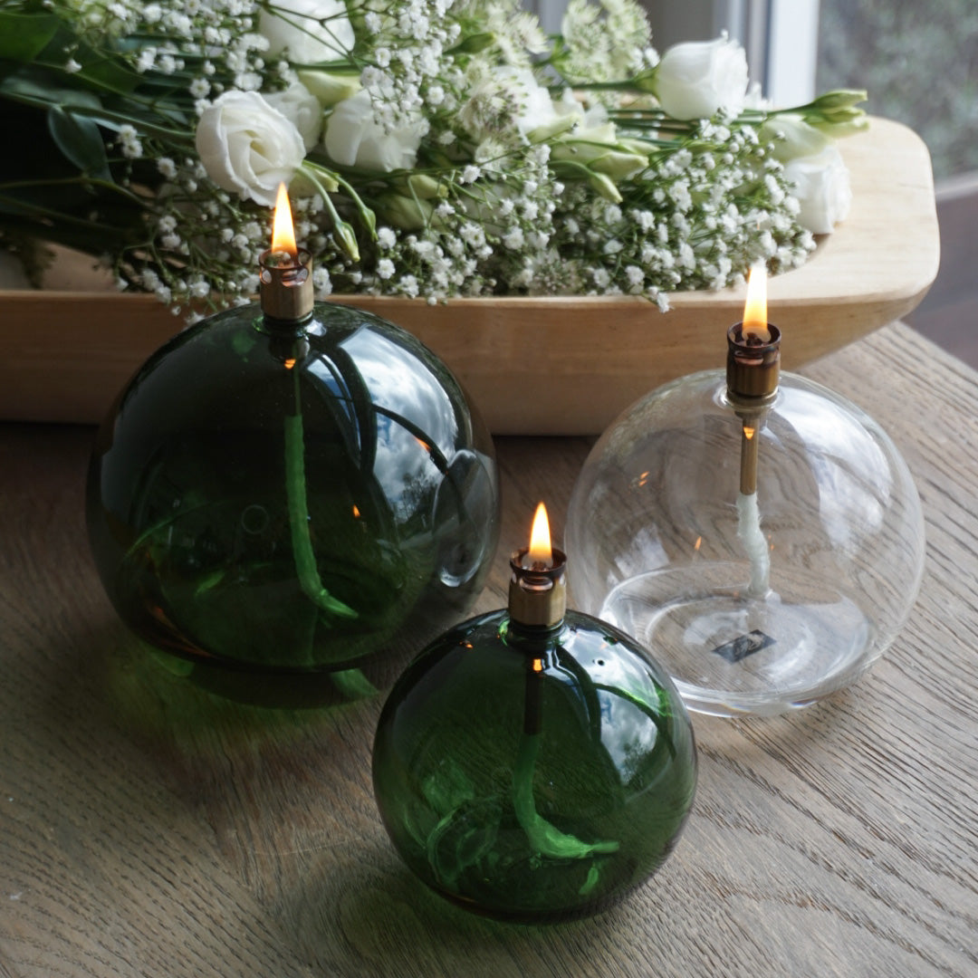 Oljelampe ball green stor - Peri Design