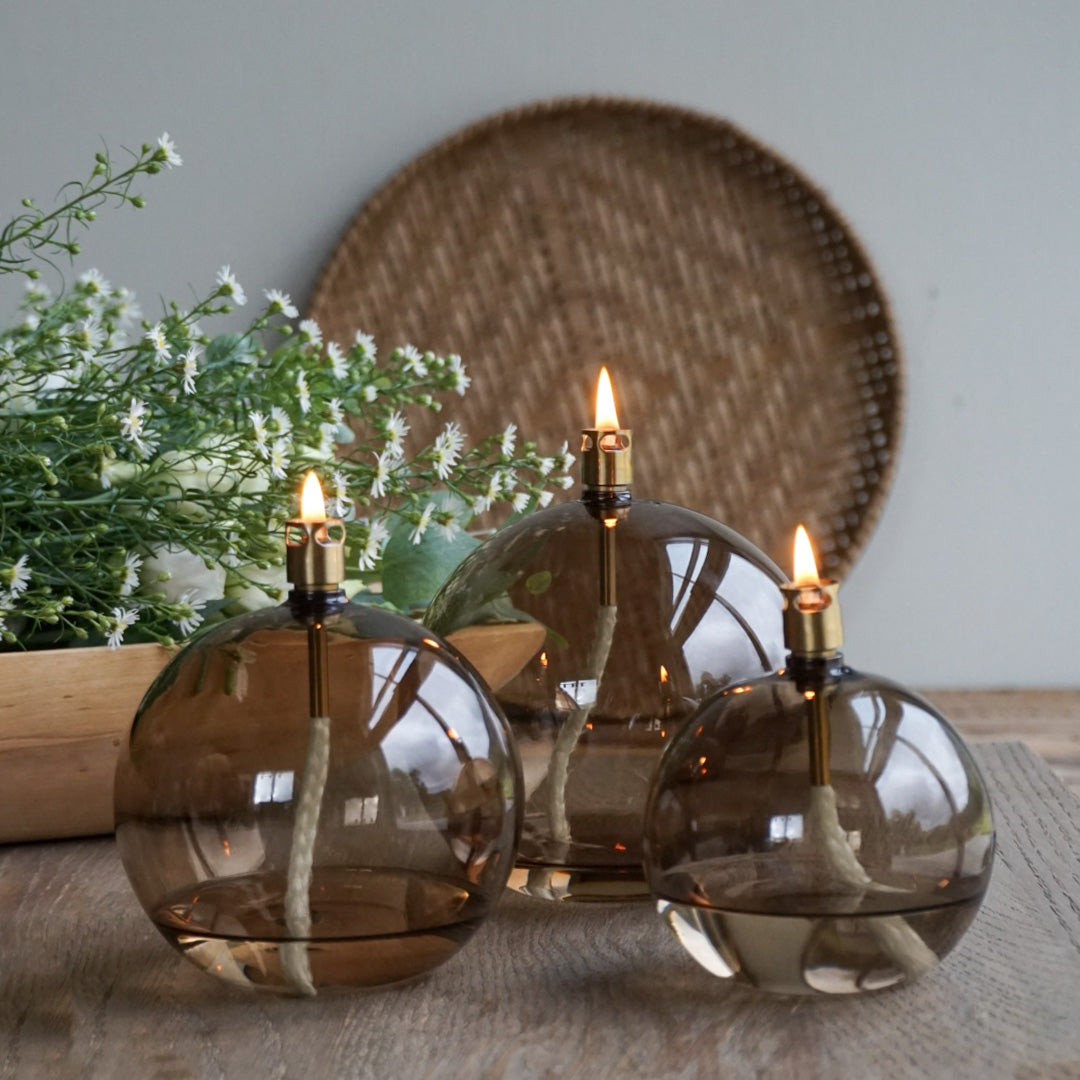 Oljelampe ball champagne - liten