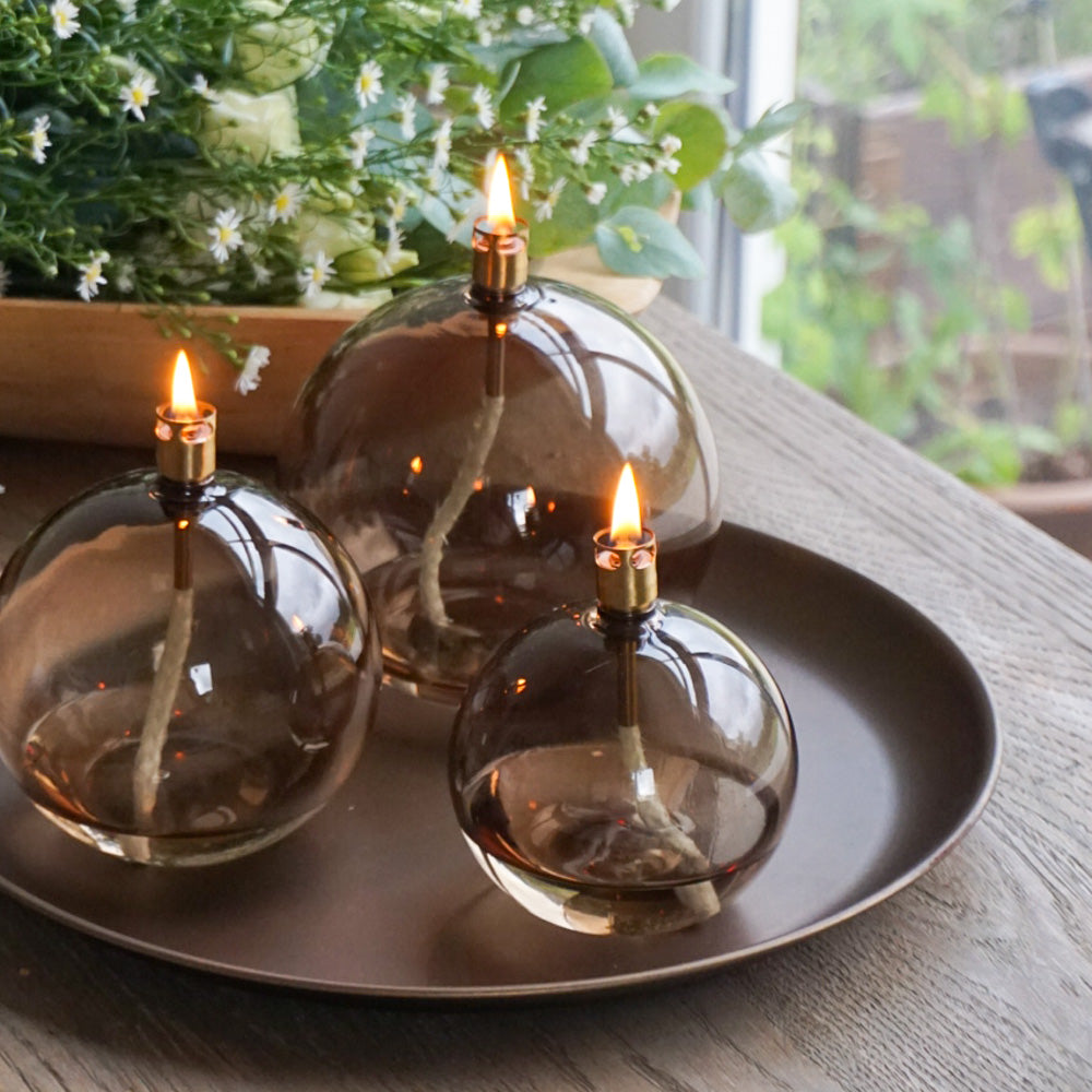 Oljelampe ball champagne - liten