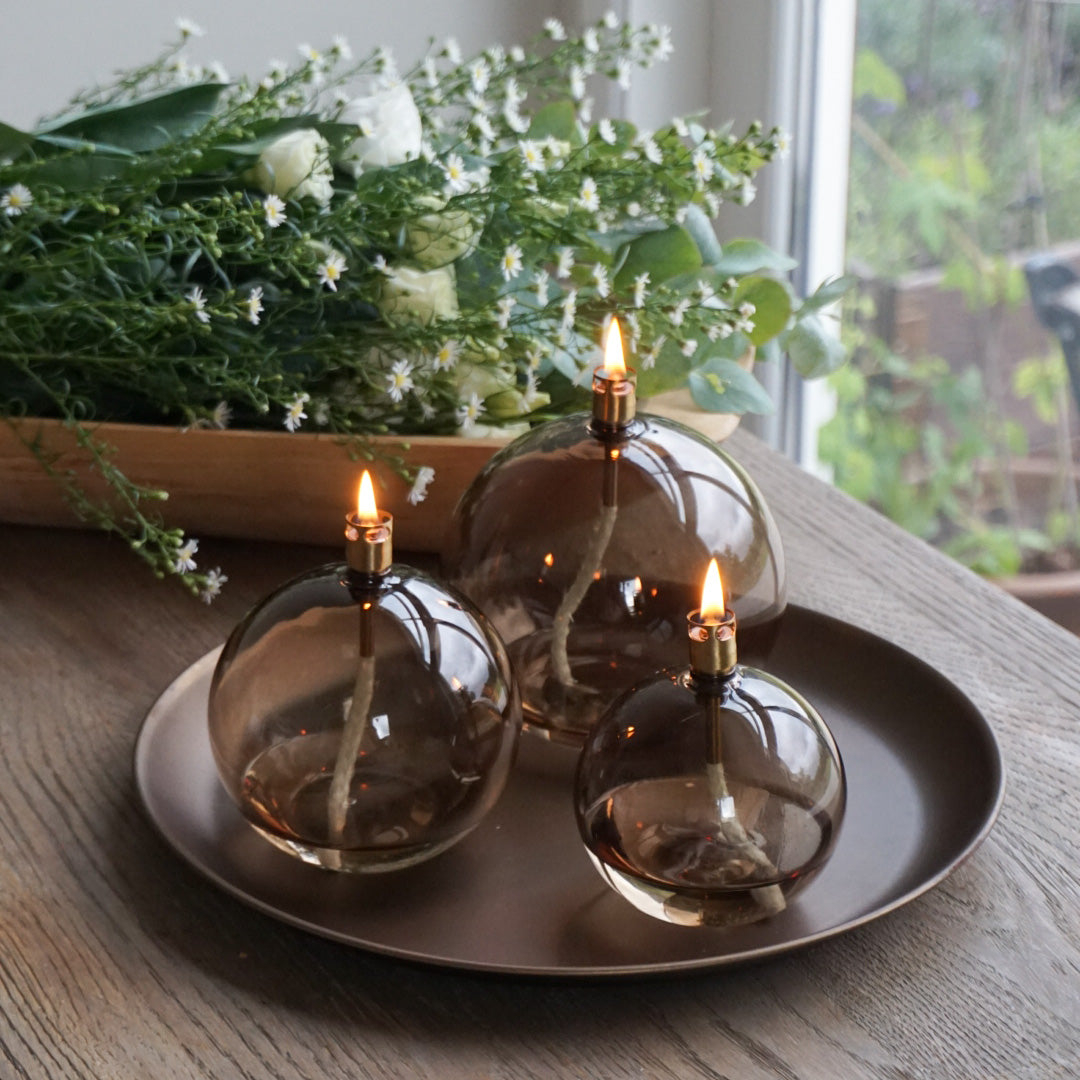 Oljelampe ball champagne - stor