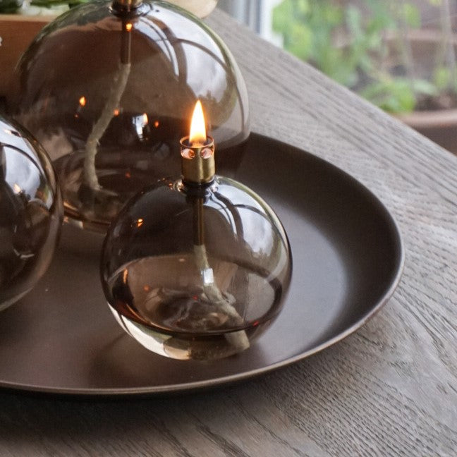 Oljelampe ball champagne - liten