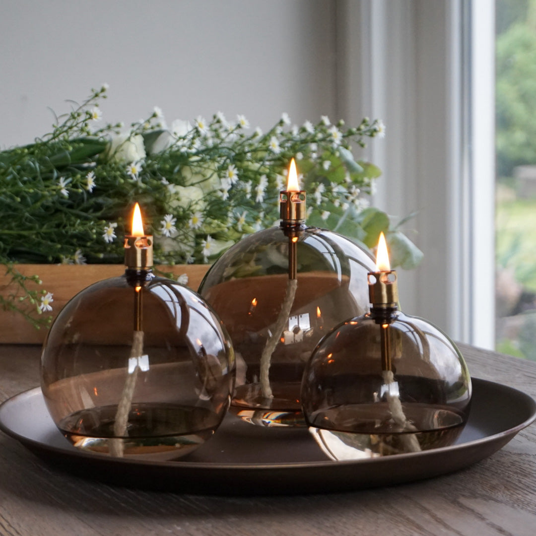 Oljelampe ball champagne - medium