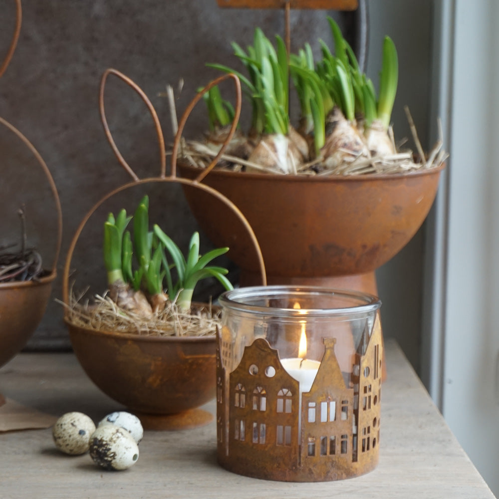 Lyslykt hus medium - rust