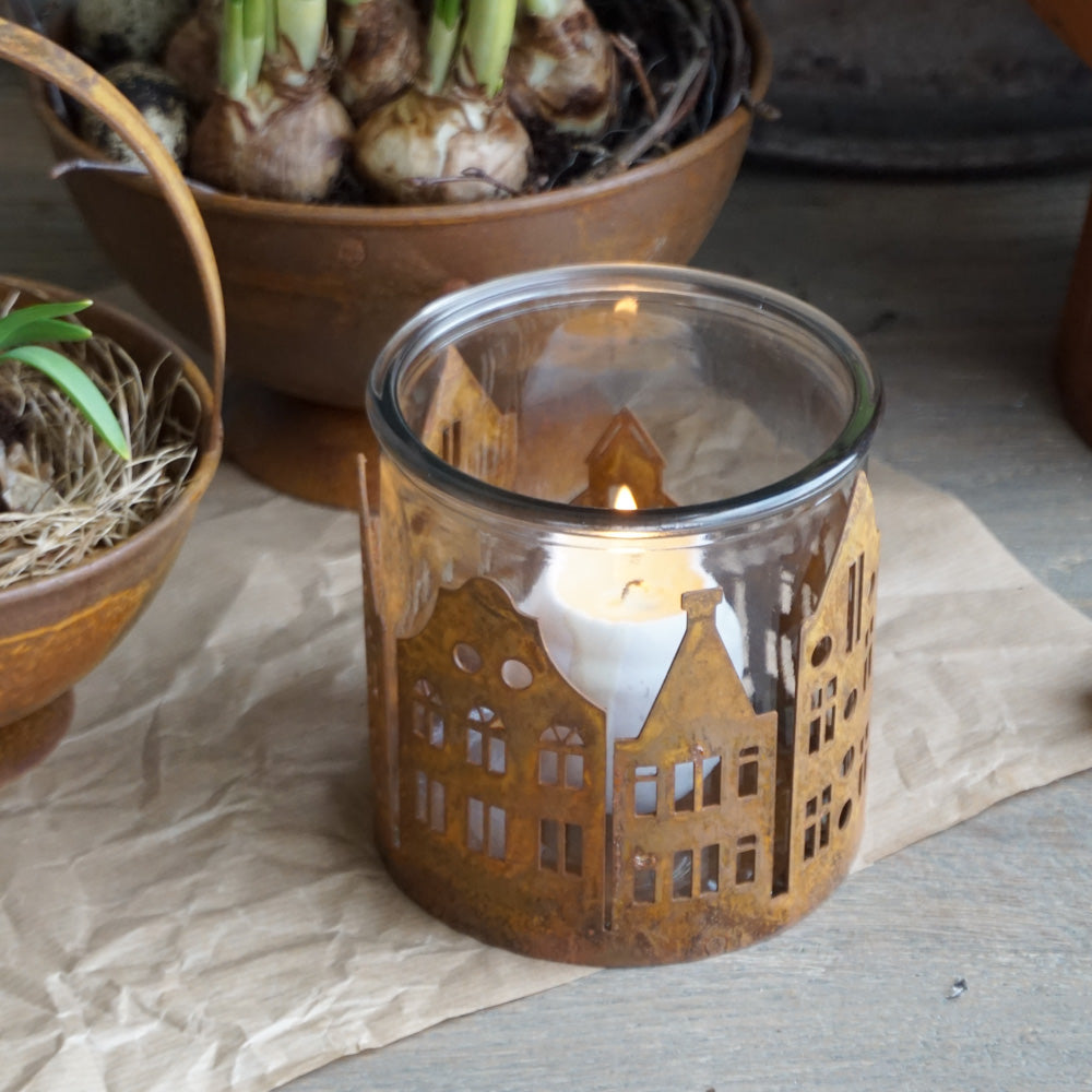 Lyslykt hus medium - rust