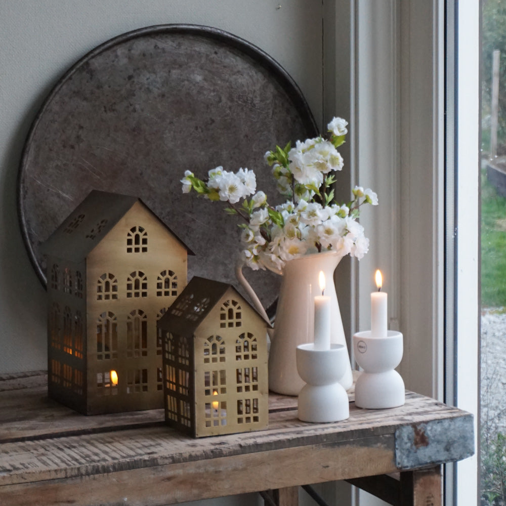 Lyshus antikk messing - stor