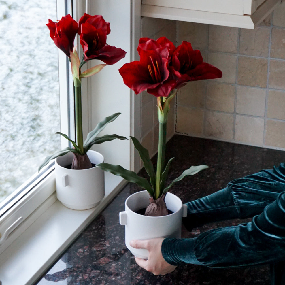 Kunstig amaryllis til krukke - Mr Plant