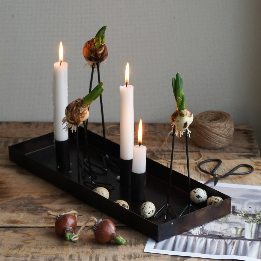 Kronelysholder magnet - antikk brun