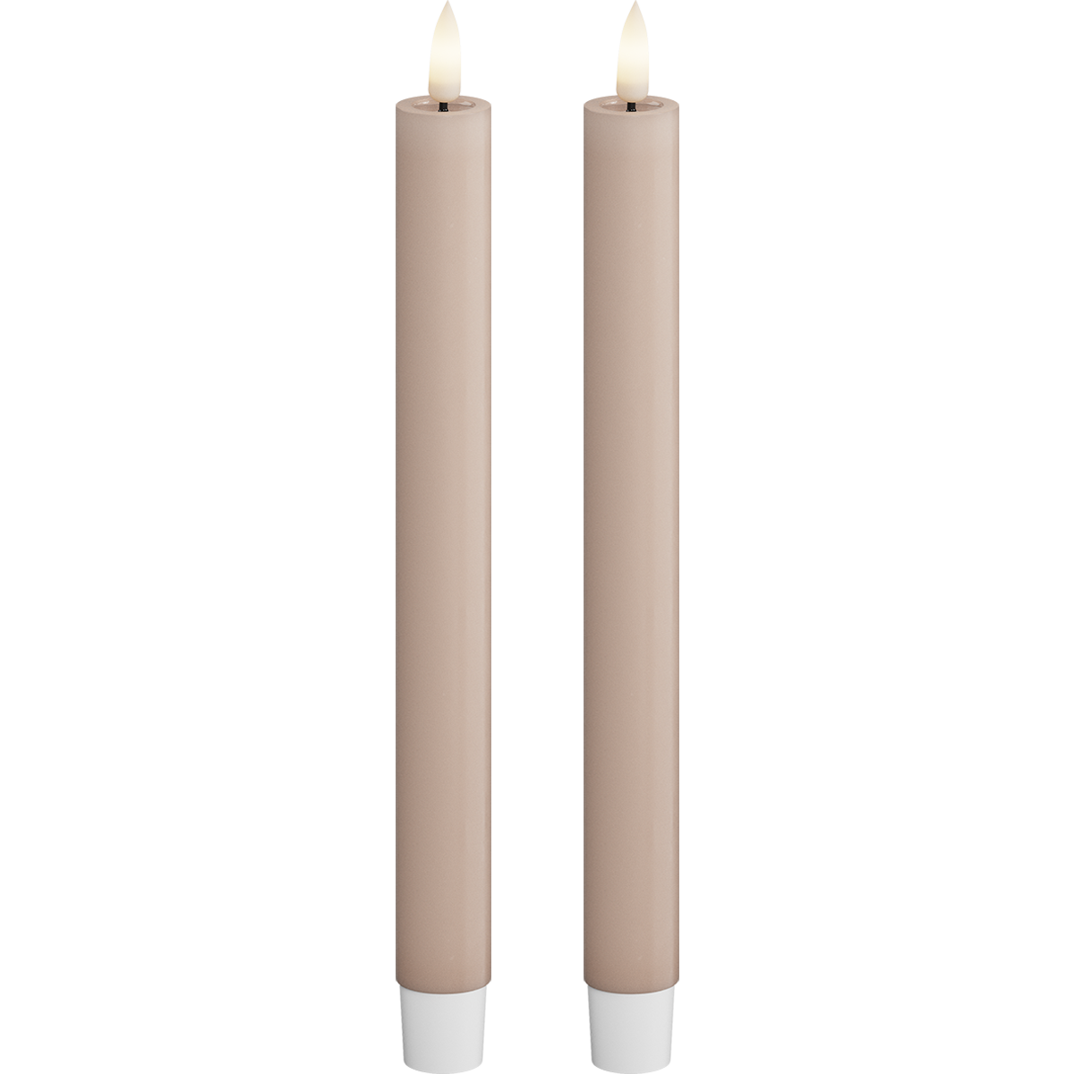 2 stk rosa kronelys (LED-lys) - 24 cm