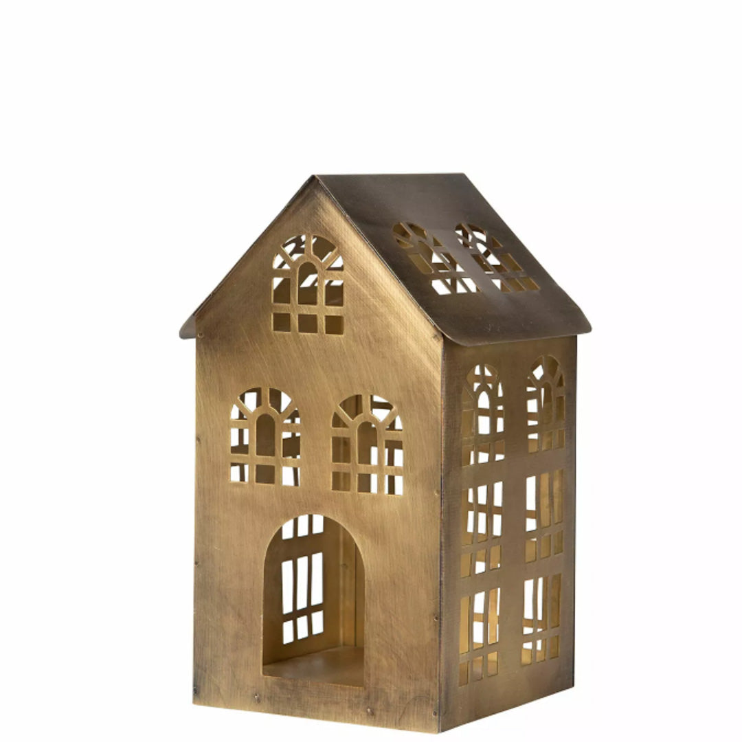 Lyshus antikk messing - medium