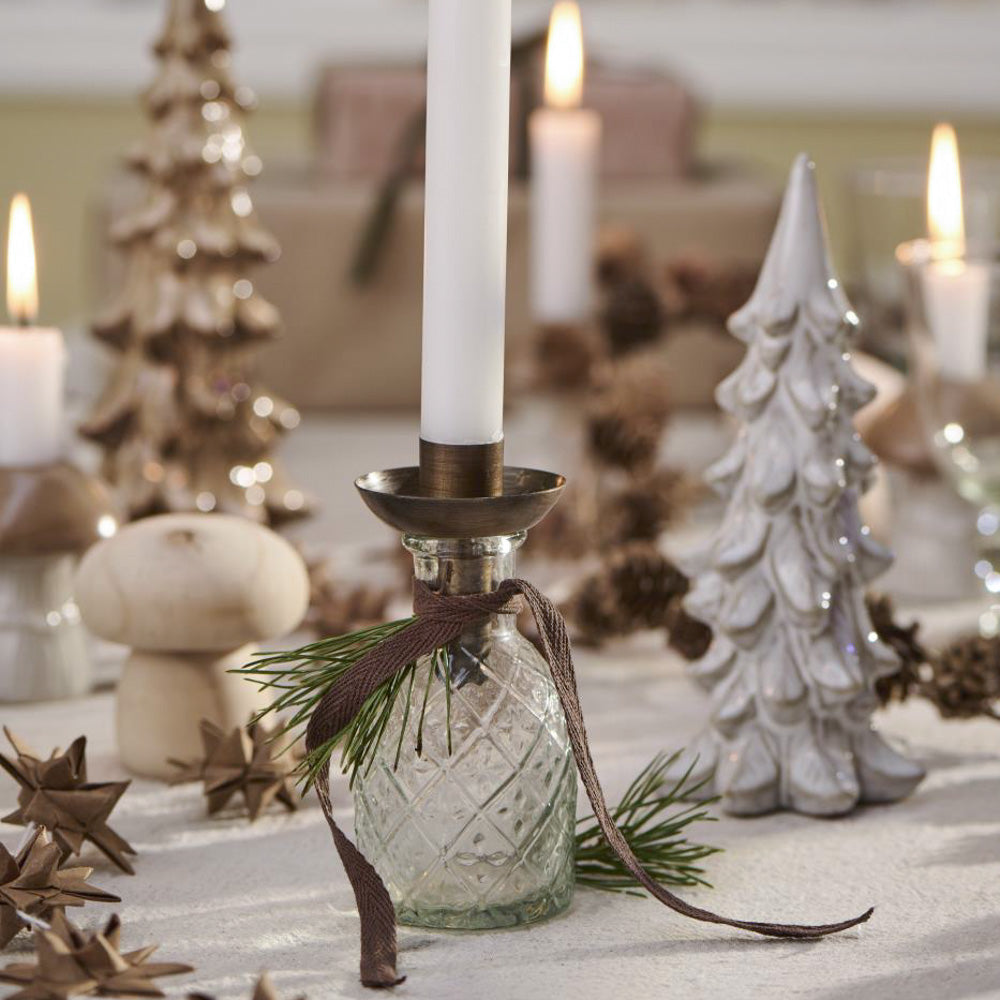 Apotekerglass m/mønster til kronelys