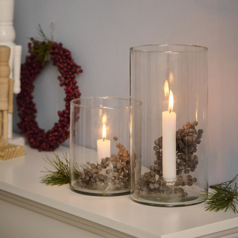 Lyslykt kronelys - glass