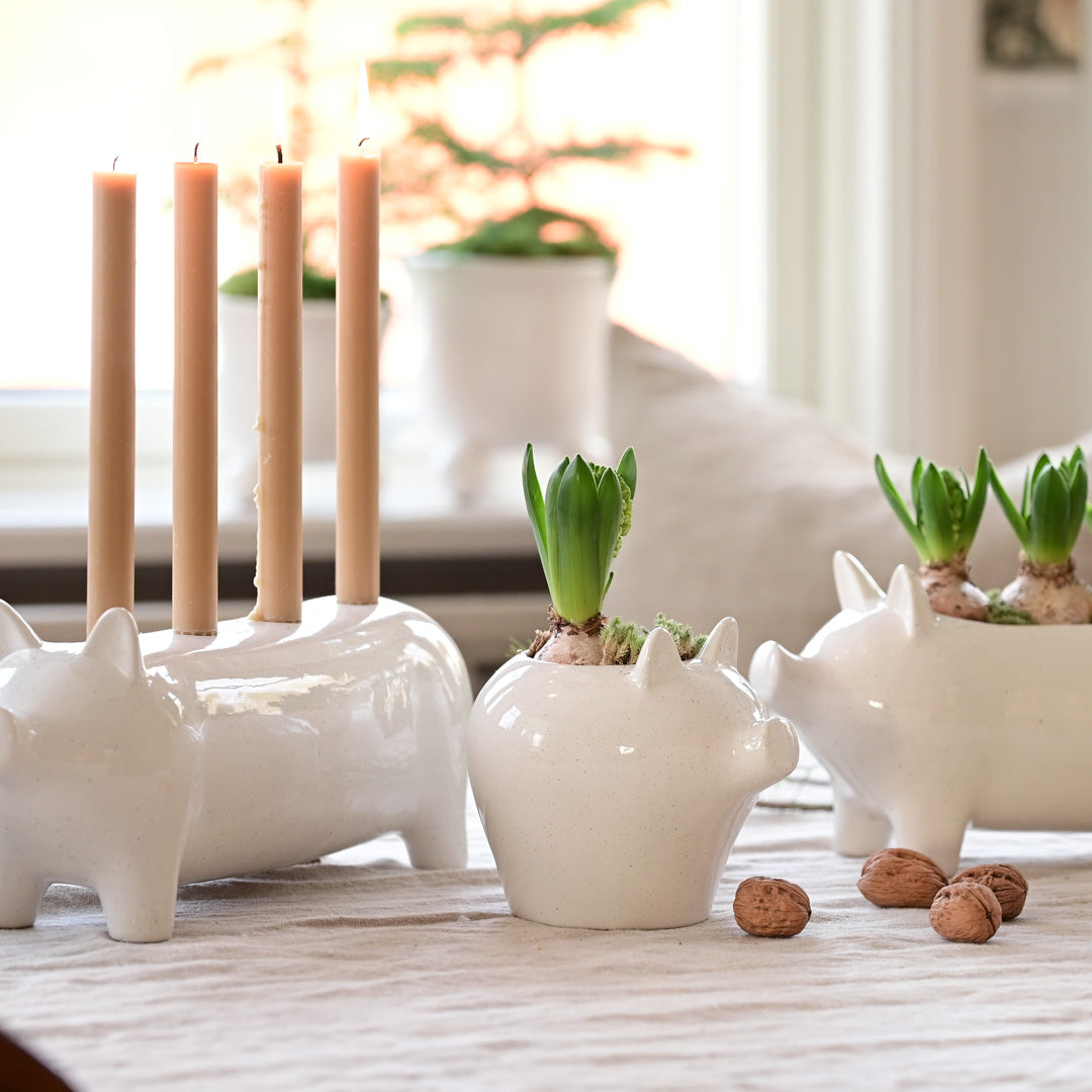 Krukke julegris hvit - liten