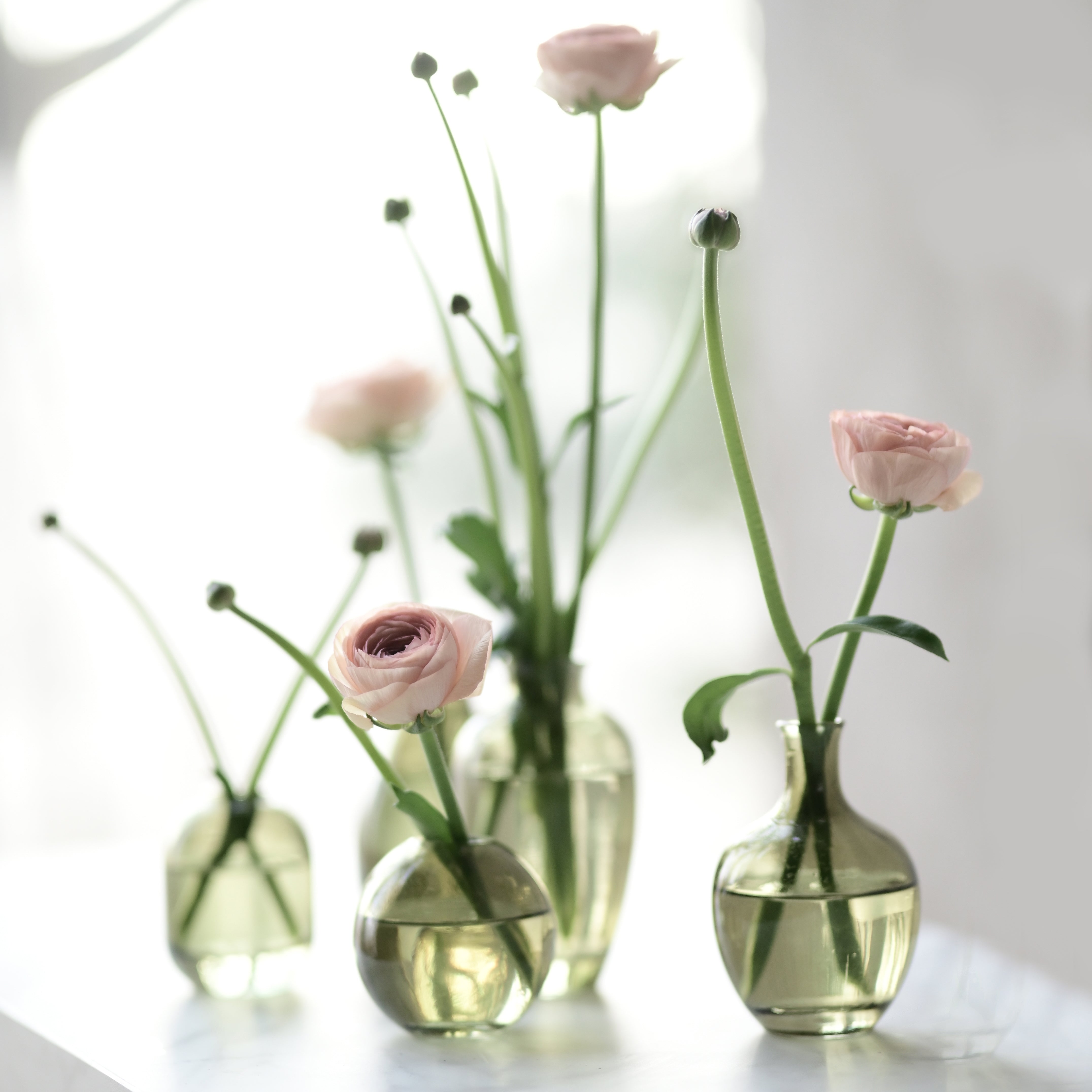 Glassvase høy - grønn