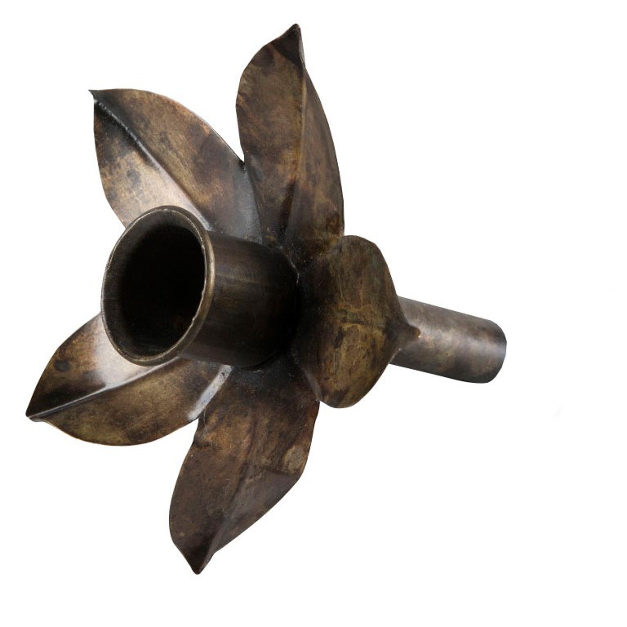 Kronelysholder til flaske - brun blomst