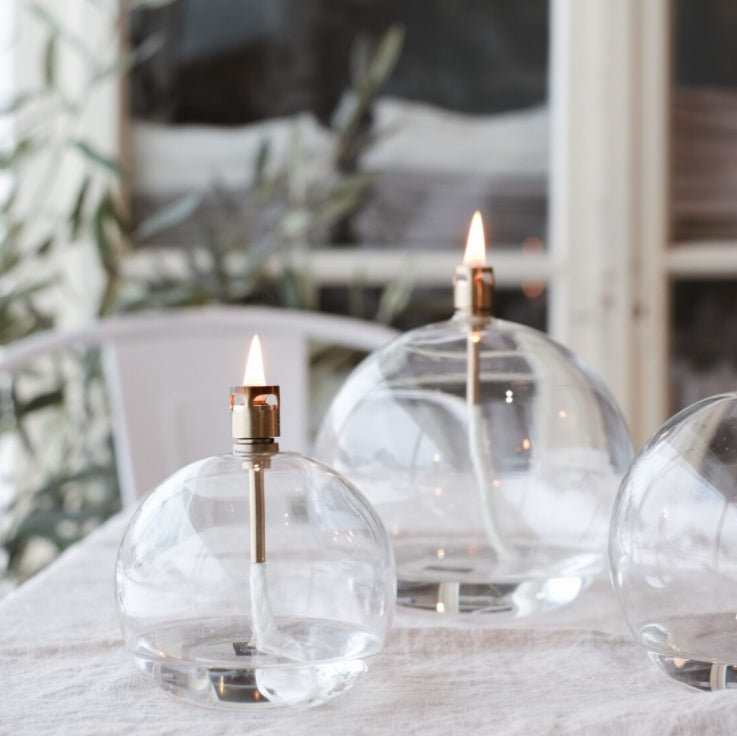 Oljelampe Ball Messing liten - Peri Design