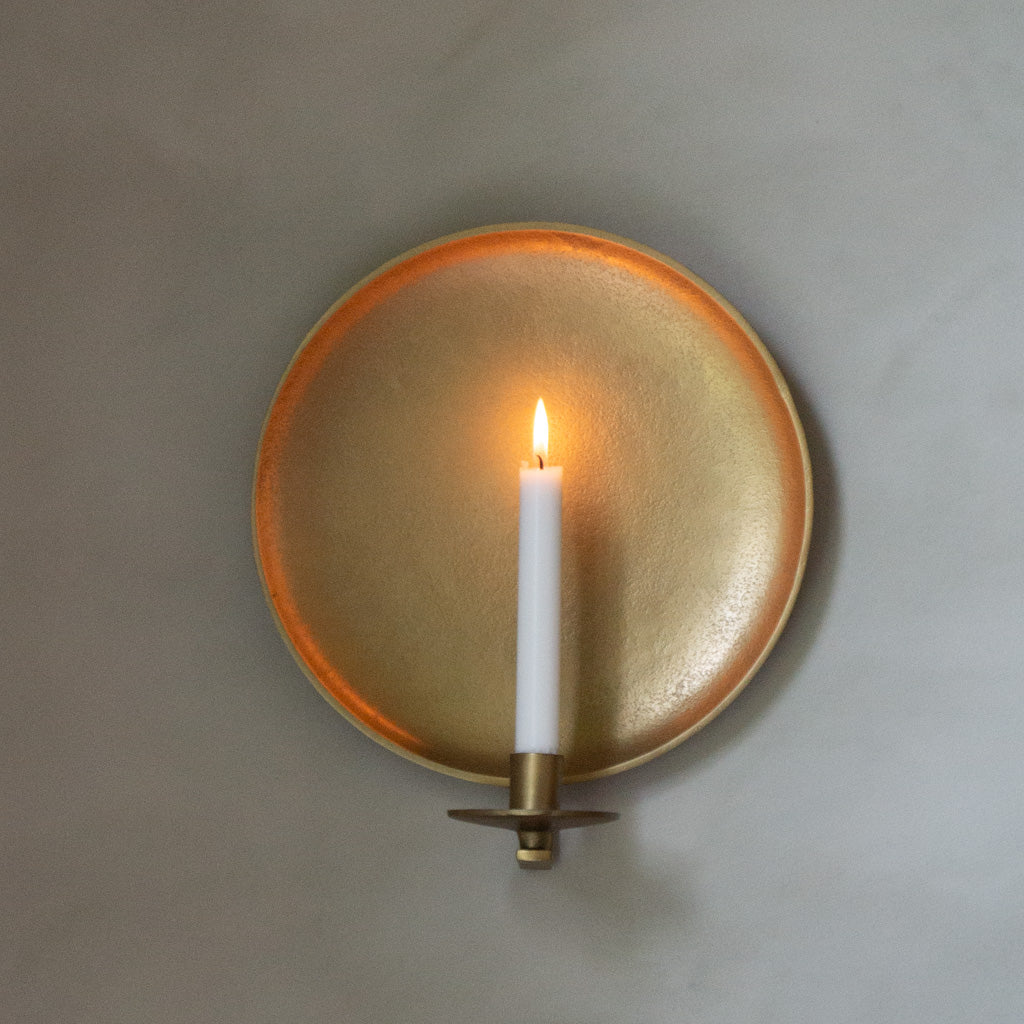 Vegglysestake antikk messing 30 cm