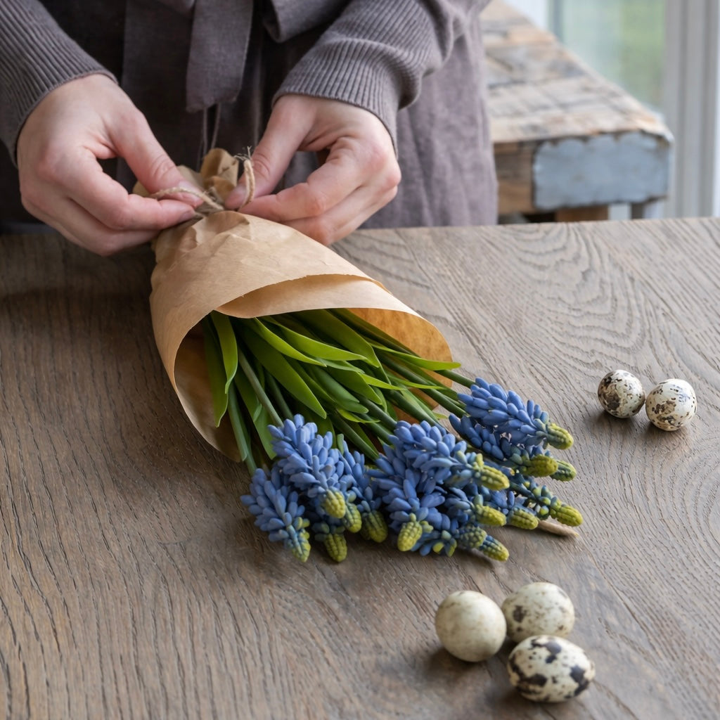 Perleblomst bukett blå - Mr Plant