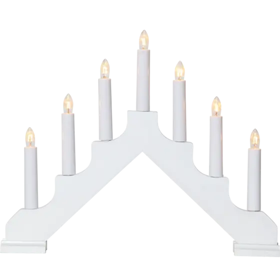Adventsstake Ada hvit - 7 lys