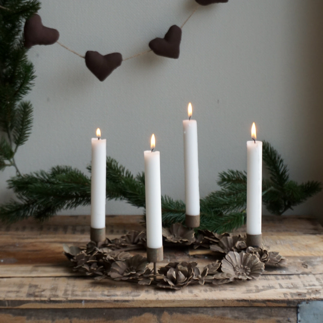 Adventsstake Floral - brun