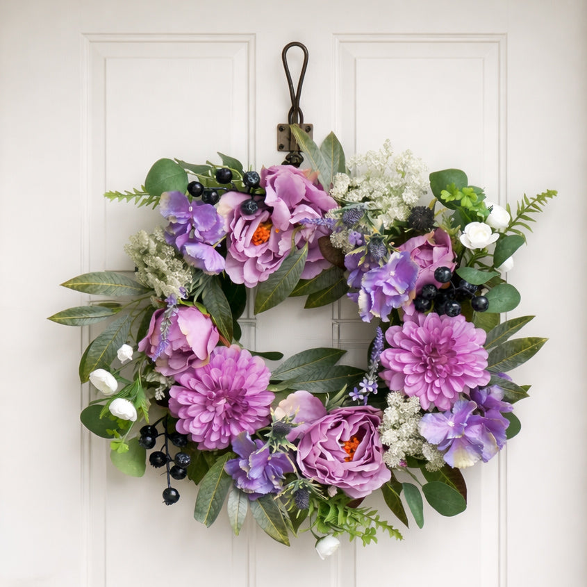 Krans - peon og dahlia