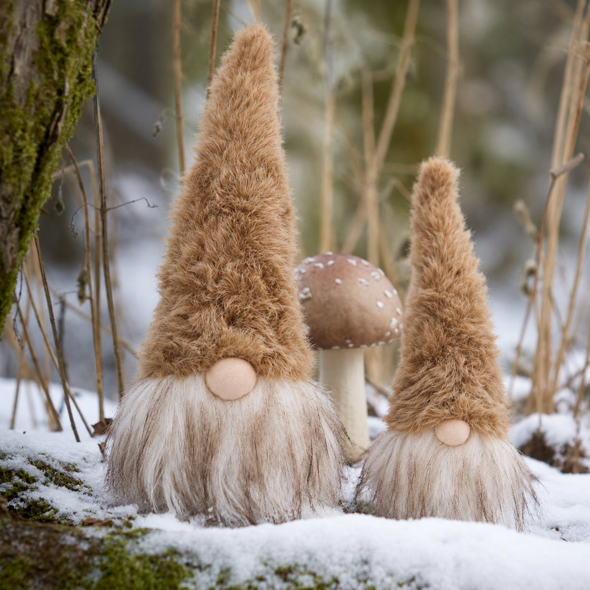 Nisser med beige lue - 2 stk