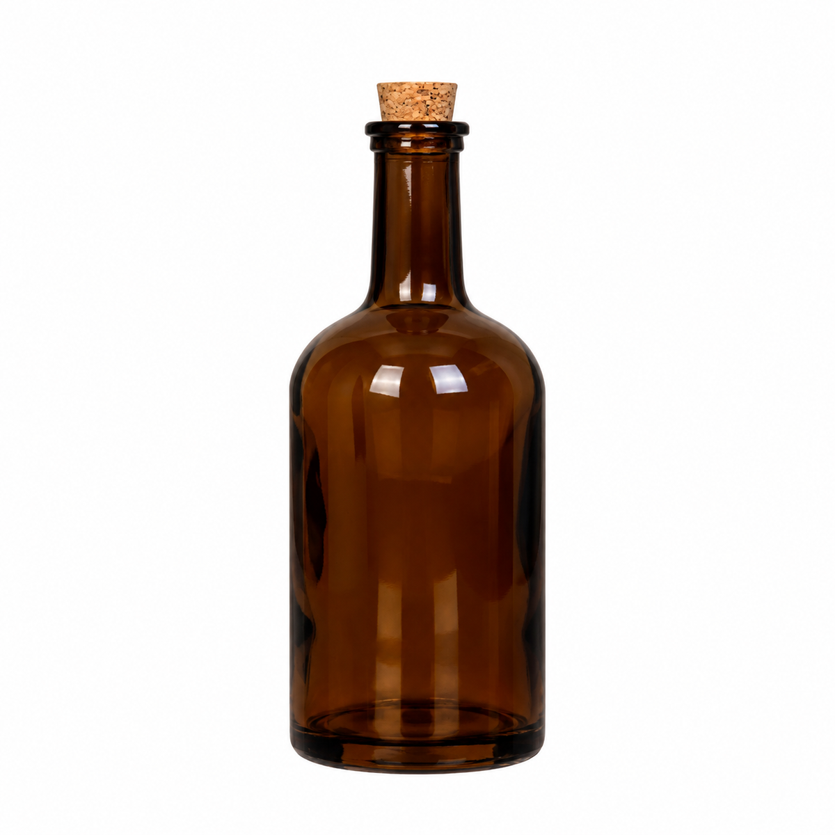 Glassflaske brun m/kork - 400 ml