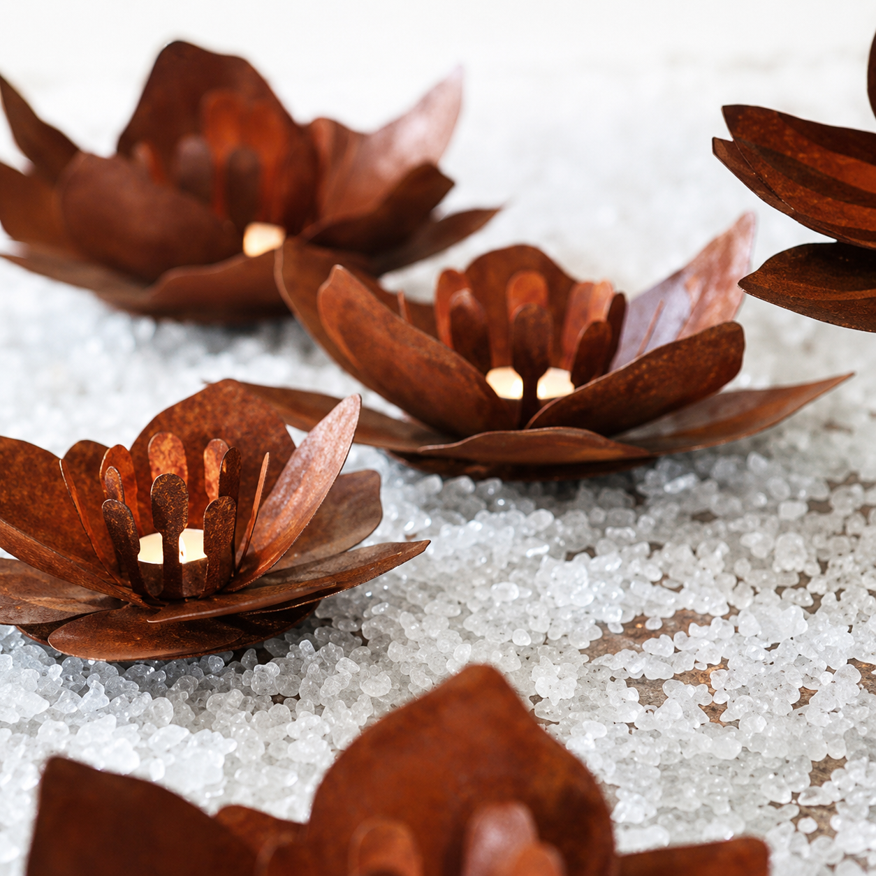 Telysholder blomst rust - 23 cm