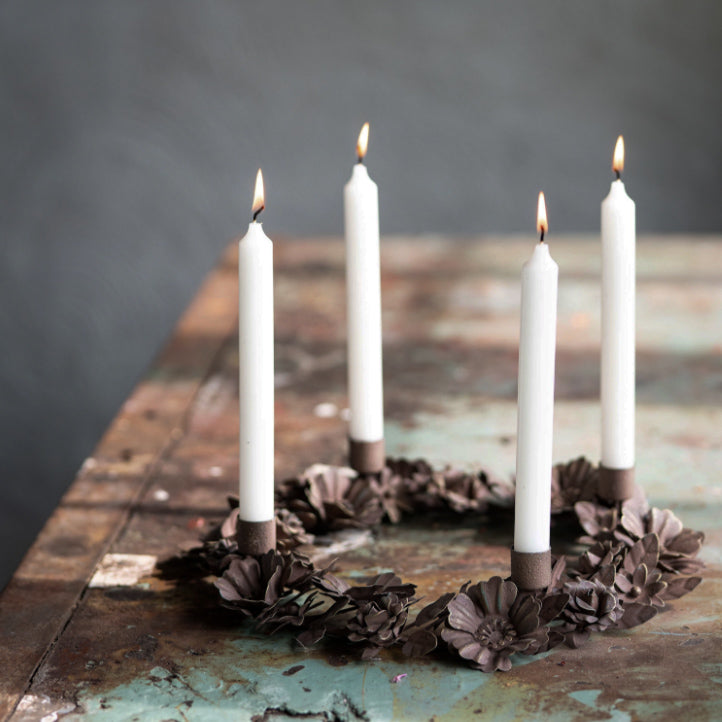 Adventsstake Floral - brun