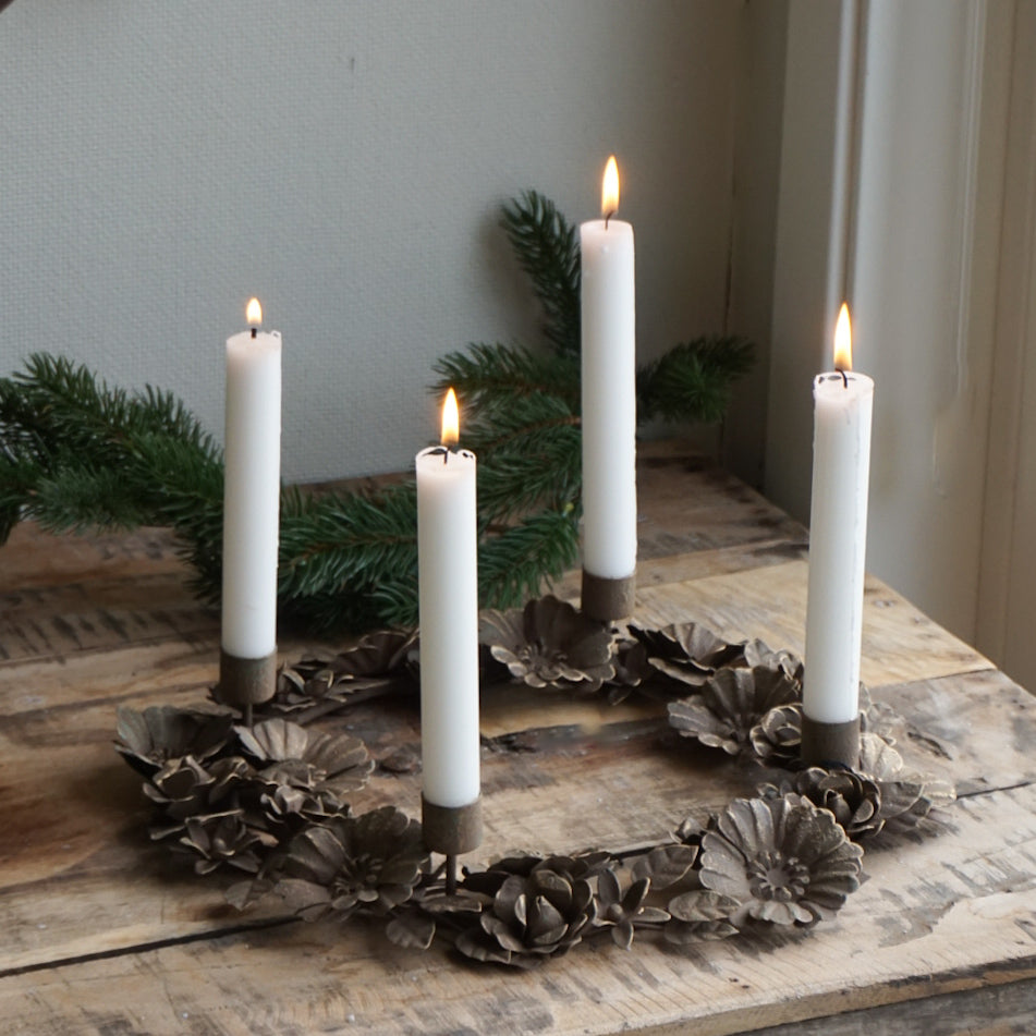 Adventsstake Floral - brun