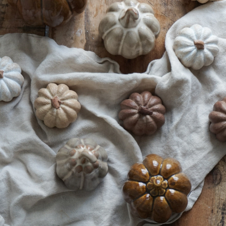 Dekor gresskar - liten beige