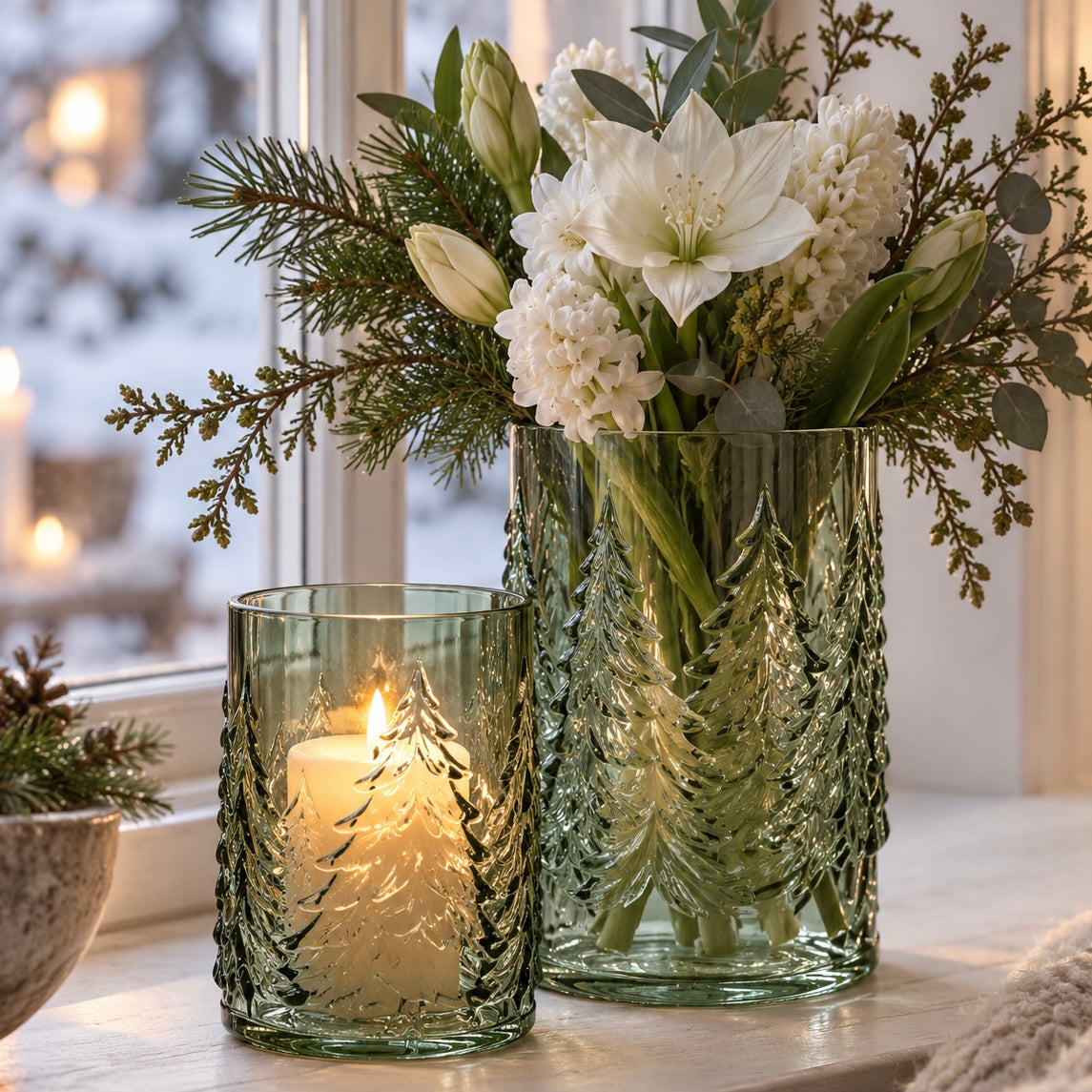 Glassvase grønn - liten