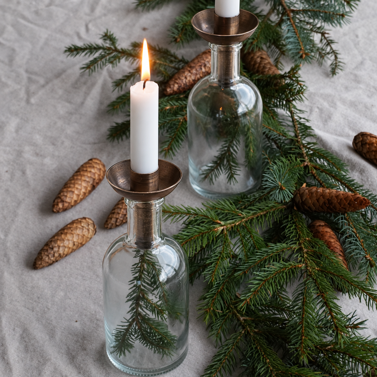 Glassflaske klar m/kork - 400 ml