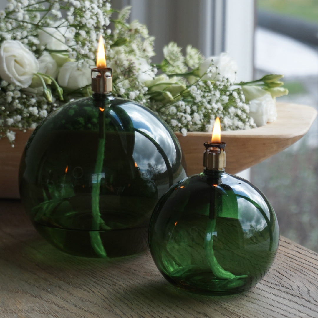 Oljelampe ball green stor - Peri Design