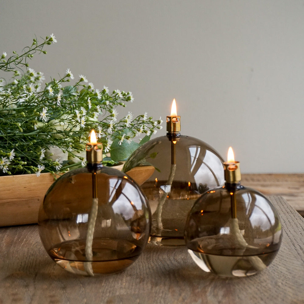 Oljelampe ball champagne - liten