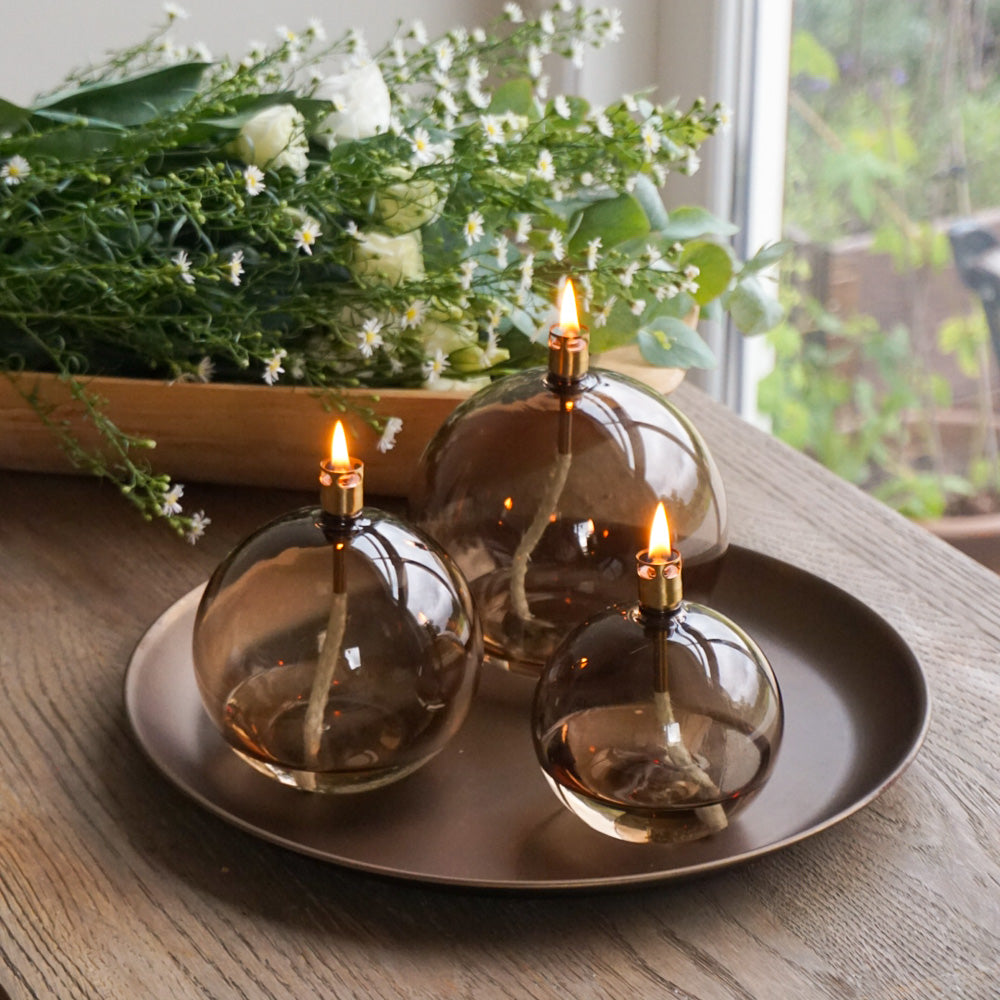 Oljelampe ball champagne - medium