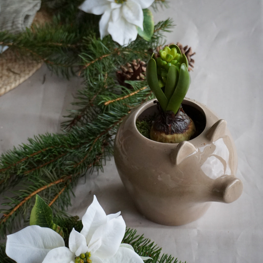 Krukke julegris - brun liten