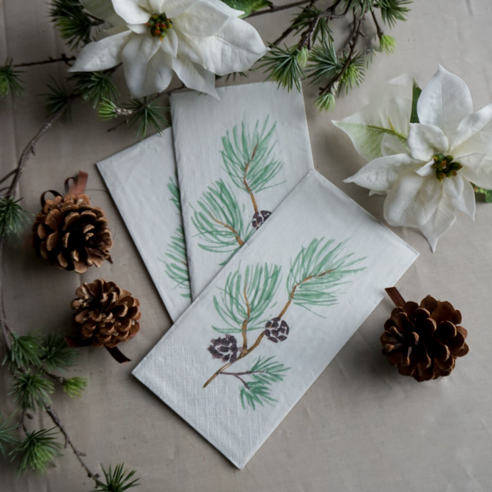Serviett - furu med kongler