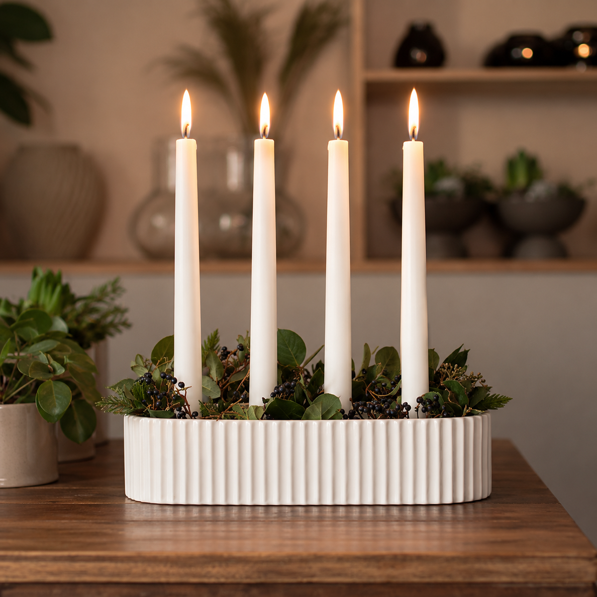 Lysestake stripe - hvit